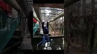 Shawn crosses a River to ride Coaster Creds - Theme Park Worldwide #shorts