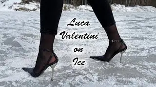 Luca Valantini high heels on ice, high heels on ice, girl in high heels on ice (# 1197)
