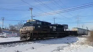 NS 1016 leads NS 197 Manifest Train East at Sharonville, OH