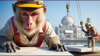 India Monkeys Builds the Taj Mahal 😱 | World’s Most Beautiful Monkey Construction (India)