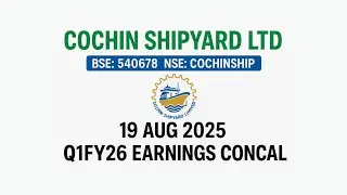 Cochin Shipyard Q1FY26 Concall | Earnings Conference Call Q1 Results 2026 #CochinShipyard #Concall