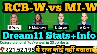 RCB-W vs MI-W Dream11|RCB-W vs MI-W Dream11 Prediction|RCB-W vs MI-W Dream11 Team|