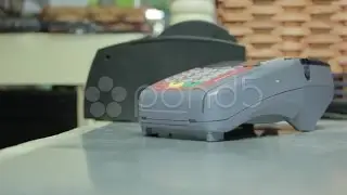 Stock Footage - Credit Card Swipe With Receipt Print And Tear. Stock Footage
