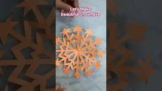 Paper Snowflake with Stars | Easy Paper Cutting Craft ✂️🌟 #christmas #christmas2025 #diy #trending