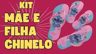 Kit M&atilde;e e Filha Chinelo Stitch Lan&ccedil;amento Slim V&aacute;rias Estampas