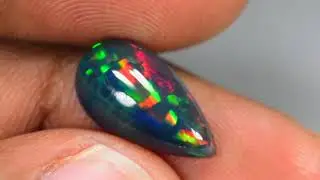 2 00Ct Exclusive 3D Ribbon Flash Pattern Natural Welo Black Opal