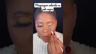 Tutorial de maquiagem colorida na pele negra #inscrevase #shorts #maquiagempelenegra #negras