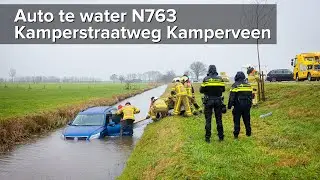 Automobilist raakt te water op de N763 Kamperstraatweg bij Kamperveen - &copy;StefanVerkerk.nl