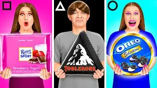 Геометрический Челлендж с Едой | Эпичные Кулинарные Лайфхаки от Happy Funny