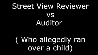 Street View Reviewer  vs the Auditor who allegedly ran over a child.