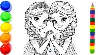 How to draw Elsa with Bunch of flowers | Disney Princess | Elsa Disney Frozen drawing easy