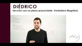 Diédrico: Secciones. Sección con un plano proyectante y verdadera magnitud
