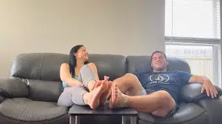 Nadia White & Rich Play Couch Footsies While Watching TV | Barefoot Soles | Foot Play