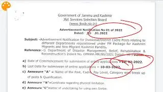 JKSSB FRESH JOBS OUT!!  JKSSB JOBS 2022