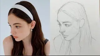 Portrait study of a 3/4 pose in overhead view (real time demo)