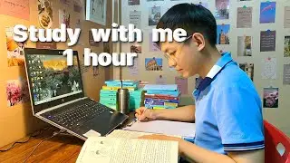 Study with me live pomodoro | 1 hour | Calm music, rain sound