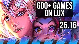 LUX vs ZOE (MID) | 600+ games | KR Diamond | 25.16