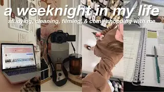 a productive weeknight in my life: studying, cleaning, shopping, filming, & more