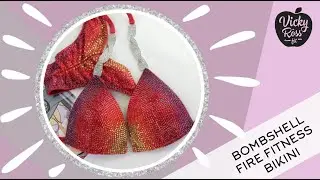 FITNESS BIKINI COMPETITION SUIT BOMBSHELL FIRE by Vicky Ross Fit