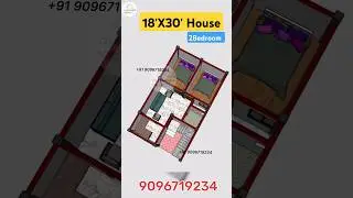 18X30 House Design 2Bhk | 18 feet X 30 Feet Home Plans | #18X30Home #2bhkhouse 18X30 Ghar Naksha
