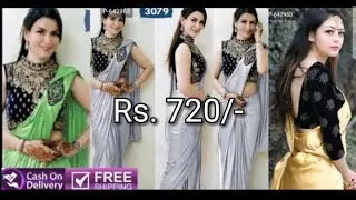 Ultra Satin Saree with Vevet Blouse | Online Shopping | Women's Shopping World