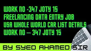 Work No -347 Joty 15Freelancing Data Entry JobUSA whole world Car list detailsWork No &ndash; 347 Joty 15