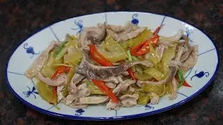 鹹菜炒豬肚，潮汕傳統家常菜，美味又下飯，天天吃不膩【潮州山哥】