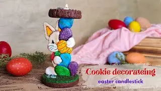 How To Make 3D Easter Candle Holder Cookie | Unique Royal Icing Art