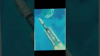 Chandrazaan 3 rocket ISRO isro moon landing drawing art painting #isro #chandrazaan #moon #india