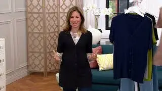 Susan Graver Weekend Textured Jersey Knit Button Front Cardigan on QVC