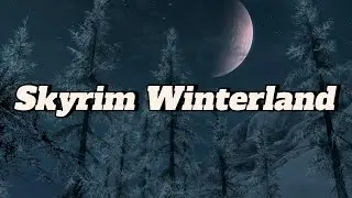 White Noise & Music for Sleep | 10 Hours of Relaxing Winter Ambience | Skyrim Winterland ❄️
