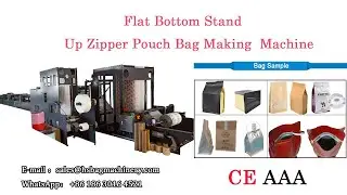 8-Side Seal Flat Bottom Stand Up Doypack Zipper Bag Making Machine with  Gusset