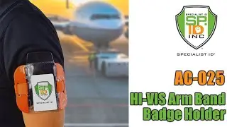 Hi Vis Armband Badge Holder with Adjustable Strap - Vertical Display  by Specialist ID (AC-025)