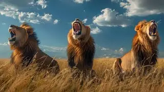 Thunderous Roar | Tsekedi, Pretty boy & Blondie roaring | lion roar |