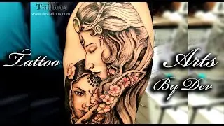 Lord #Krishna Tattoo | Krishna flute tattoo designs with Radha jee