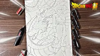 Speed Line Art Goku Ssj God VS Shenlong - Fanart [Dragon Ball Super]