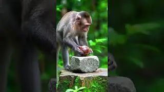 Smart Smash! 🐒🪨 Capuchin Monkey Uses Rock Like a Pro Tool
