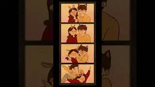 Taking pics in a Photo Booth. 📸 #puuung #animation #couplelife
