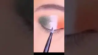 Indian flag colour inspired eye makeup tutorial | I tried viral 🇮🇳 Indian flag makeup #shorts #short