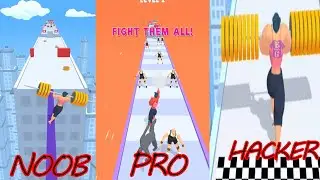 NOOB vs PRO vs HACKER in Weight Runner 3D Game | Android iOS Games | #EGHUBDOTT #weightrunner3d