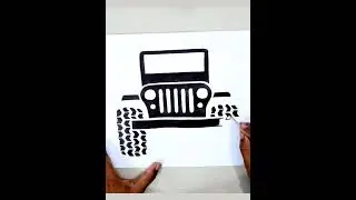 How to draw a Jeep Front views #Shorts