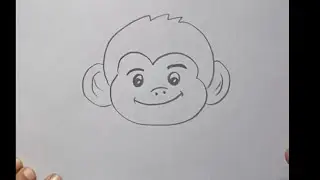 How to draw monkey face| easy monkey face drawing 