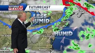 Video: Muggy weather to stick around Massachusetts through Tuesday
