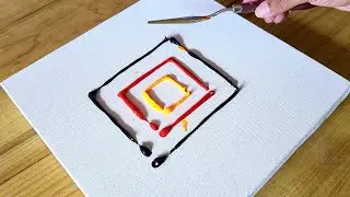 Easy Acrylic Abstract Painting / Using Palette Knife & Rubber Roller / Easy Painting Techniques