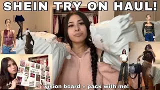 SHEIN TRY ON HAUL | vision board + pack with me for trip! 2026 