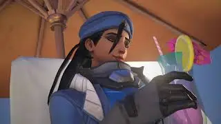 Ana (Captain Amari) at the Hero Lobby Scenepack | Highlights Intro & Emotes