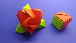 Origami flower Rose. How to make a Magical Origami Rose Cube with paper. Origami Flower Rose Cube