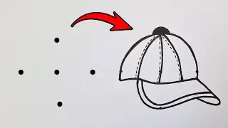 How to draw a cap with 5 dots easy | cap drawing for beginners