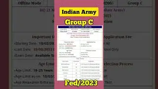Army HQ movement control Group(Indian Army) Group C Recruitment 2023//Indian Army vacancy2023#viral🪖
