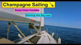 Champagne Sailing to Syracuse 🍾⛵ &ldquo;Rusty chain, and big waves &rdquo;   #liveaboard #sailing